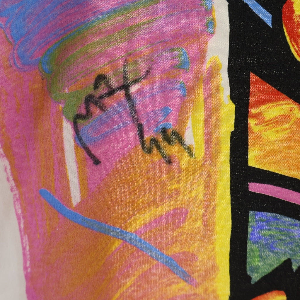 VINTAGE(ヴィンテージ) 90s PETER MAX SUPRE BOWL WILDOATS ピーターマックス 裾袖シングル クルーネックTシャツ ホワイト -
