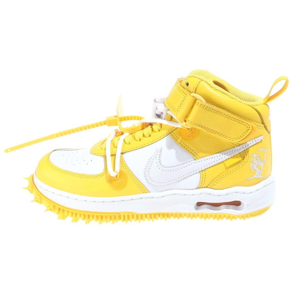 NIKE(ナイキ) ×Off-White Air Force 1 Mid SP LTHR エアフォース1 ミッド レザー ハイカットスニーカー DR0500-101 イエロー