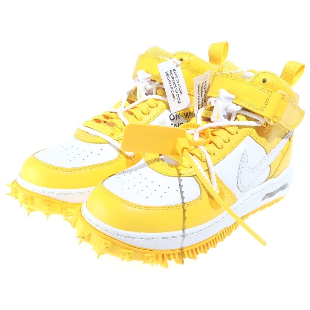 NIKE(ナイキ) ×Off-White Air Force 1 Mid SP LTHR エアフォース1 ミッド レザー ハイカットスニーカー DR0500-101 イエロー