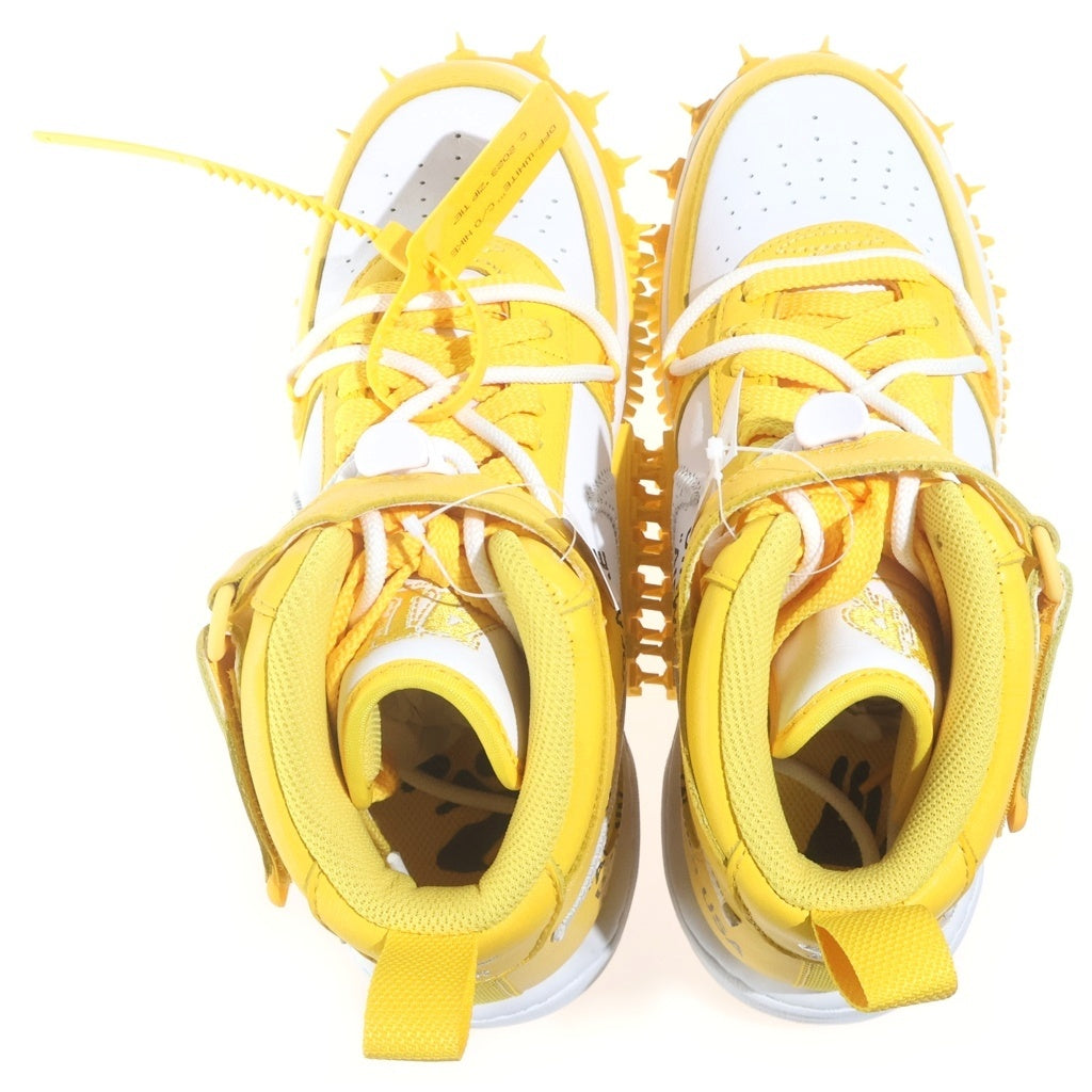 NIKE(ナイキ) ×Off-White Air Force 1 Mid SP LTHR エアフォース1 ミッド レザー ハイカットスニーカー DR0500-101 イエロー