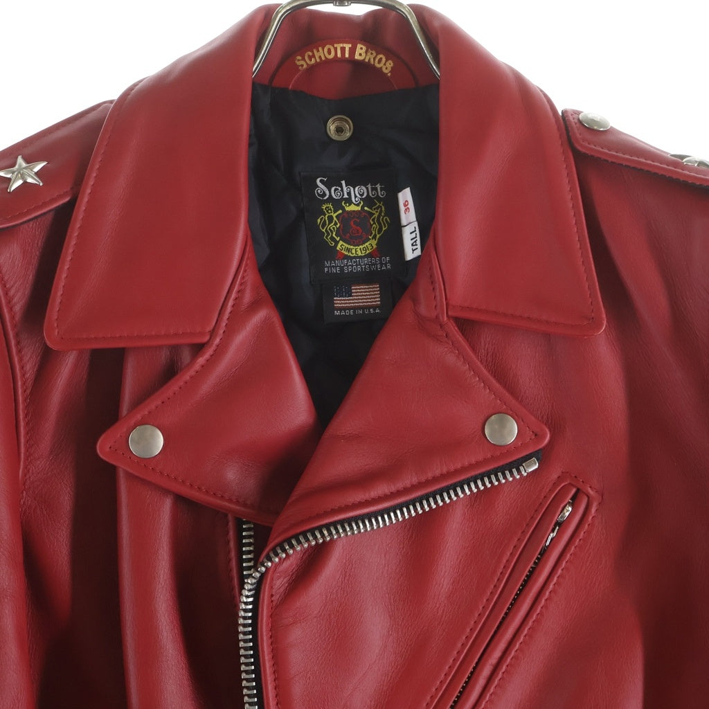 SCHOTT(ショット) 613UST VINTAGE ONESTAR TALL ライダースジャケット 7164 レッド