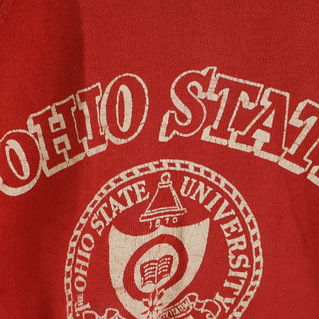 VINTAGE(ヴィンテージ) 60s OHIO STATE 3段 半袖 スウェット レッド -