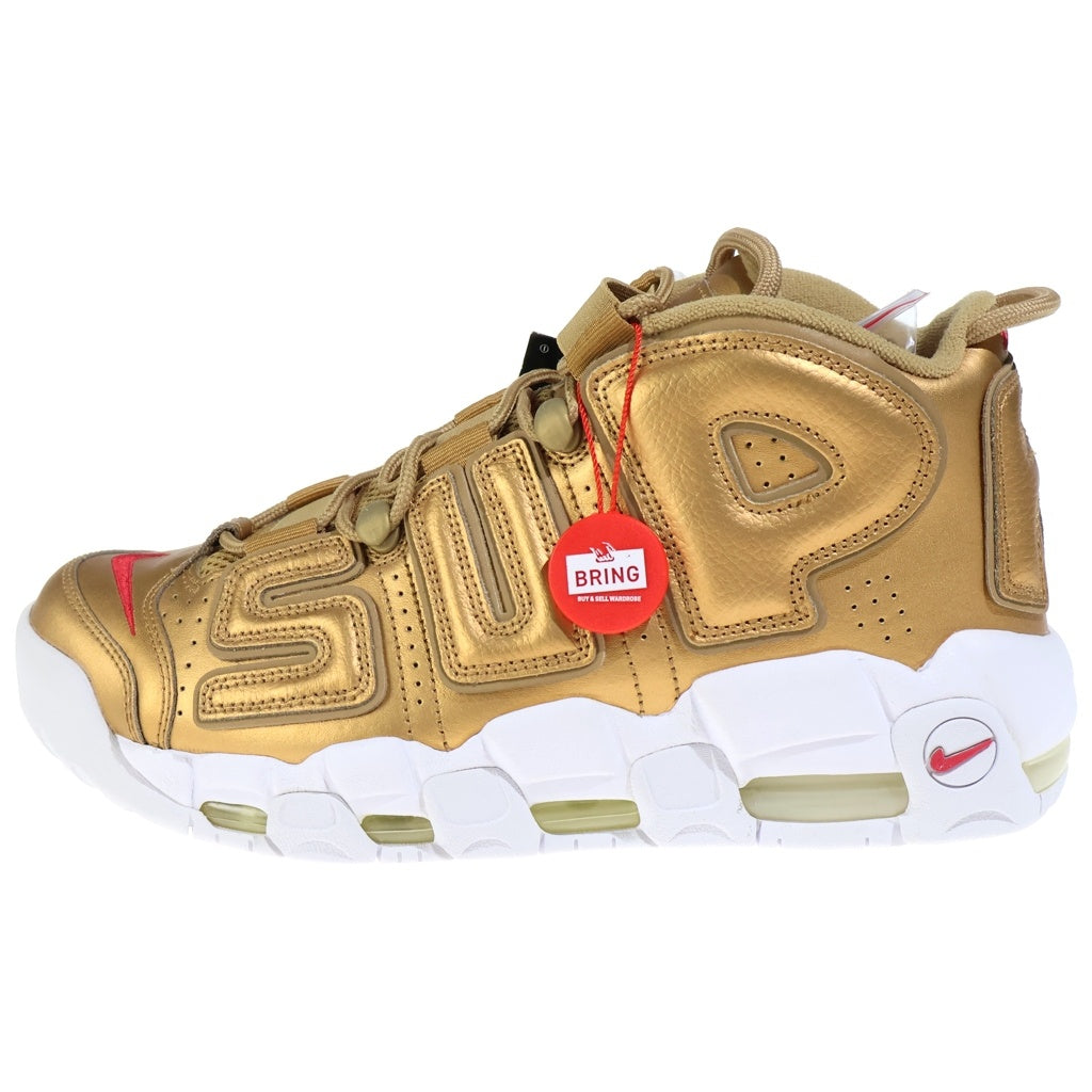 NIKE(ナイキ) 17SS × SUPREME AIR MORE UPTEMPO METALLIC GOLD シュプリーム エアモアアップテンポ ハイカットスニーカー ゴールド US9.5/27.5cm 902290-700