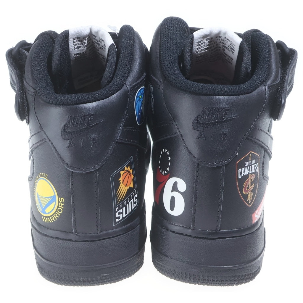 NIKE(ナイキ) ×SUPREME AIR FORCE 1 MID NBA TEAM ナイキ エアフォース1 ミッド エヌビーエーチーム ミドルカットスニーカー US9/27.0cm ブラック AQ8017-001