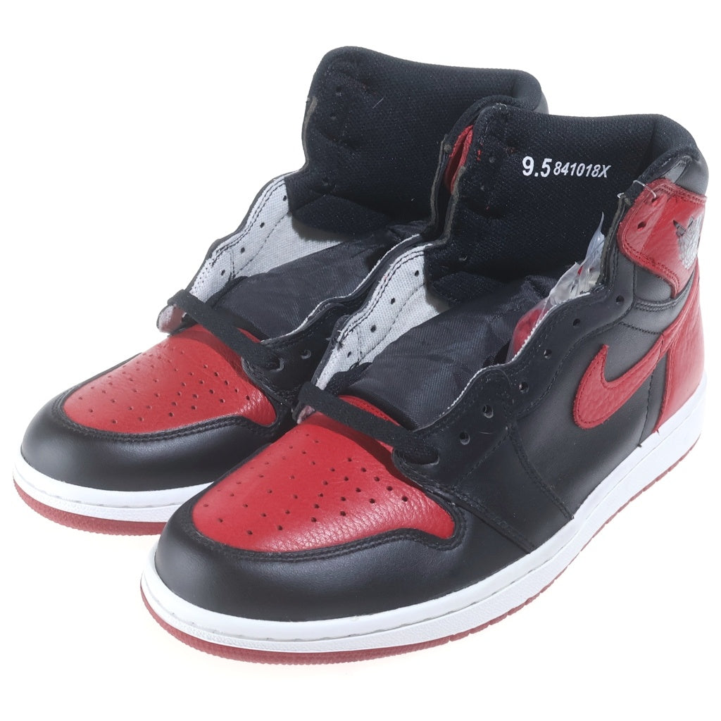 NIKE(ナイキ) AIR JORDAN1 RETRO HIGH OG BRED BANNED エアジョーダン1 レトロ ブレッド バンド ハイカットスニーカー ブラック/レッド US9.5/27.5cm 555088-001