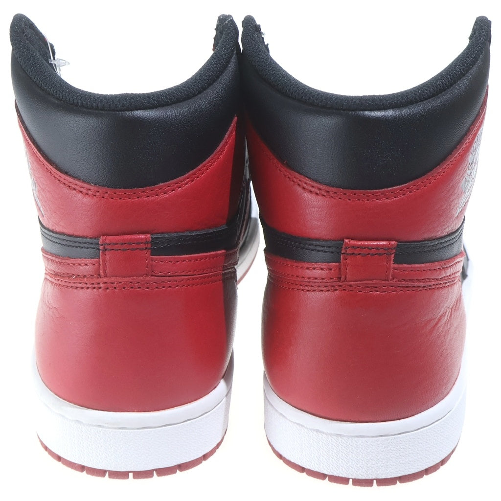 NIKE(ナイキ) AIR JORDAN1 RETRO HIGH OG BRED BANNED エアジョーダン1 レトロ ブレッド バンド ハイカットスニーカー ブラック/レッド US9.5/27.5cm 555088-001