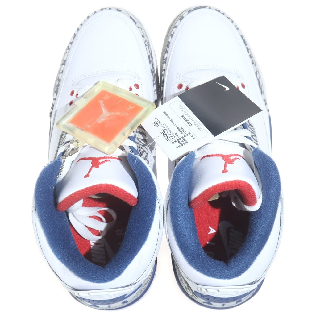 NIKE(ナイキ) AIR JORDAN 3 RETRO エアジョーダン3 レトロ トゥルー ブルー ハイカットスニーカー ホワイト/ブルー US9.5/27.5cm 854262-106