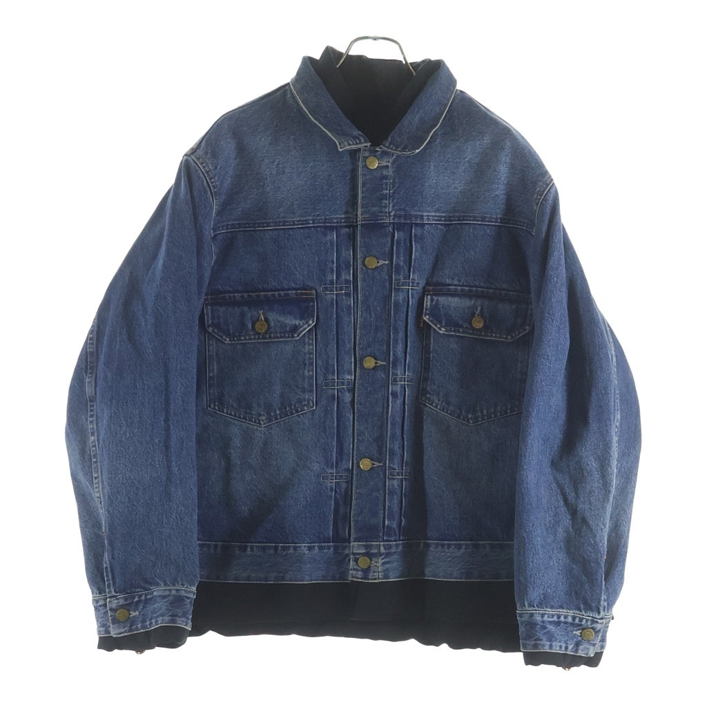 Sacai(サカイ) 25SS×LEVI'S Men's Denim x Matelasse Twill Reversible Blouson リーバイス マトラッセツイル リバーシブル デニムジャケット インディゴ 25-03706M PC9-0035J-000