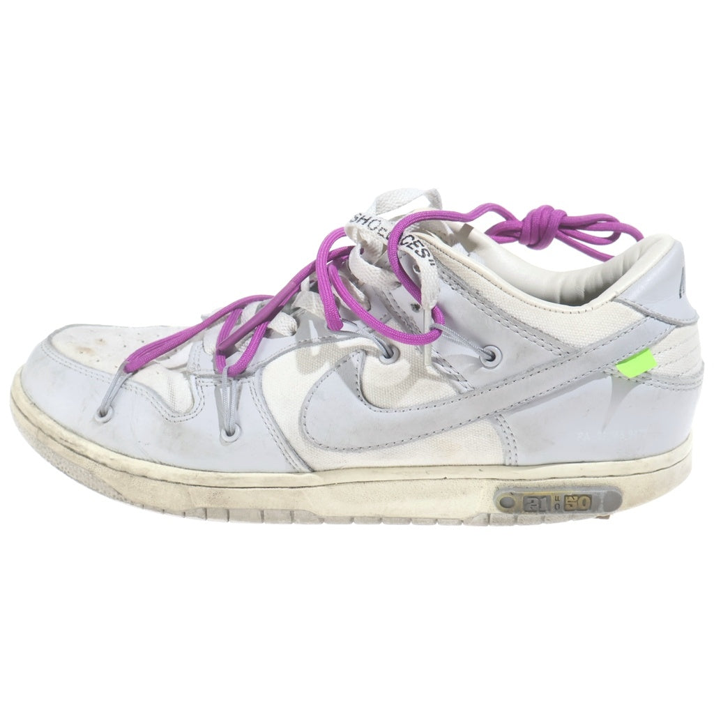 NIKE(ナイキ) ×OFF-WHITE DUNK LOW 1 OF 50 21 オフホワイト ダンク ローカットスニーカー グレー/ホワイト US10/28cm DM1602-100