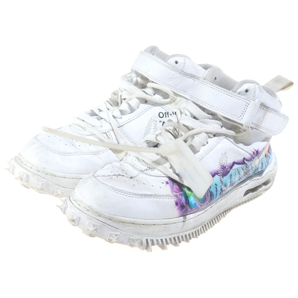 NIKE(ナイキ) ×OFF-WHITE AIR FORCE1 MID SP LTHR オフホワイト エアフォース1 ミッドカットスニーカー ホワイト US7/25cm DR0500-100