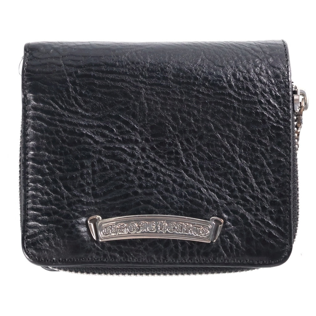 CHROME HEARTS(クロムハーツ) SQ ZIP BILL スクエアジップビル レザーウォレット 財布 ブラック BCA376