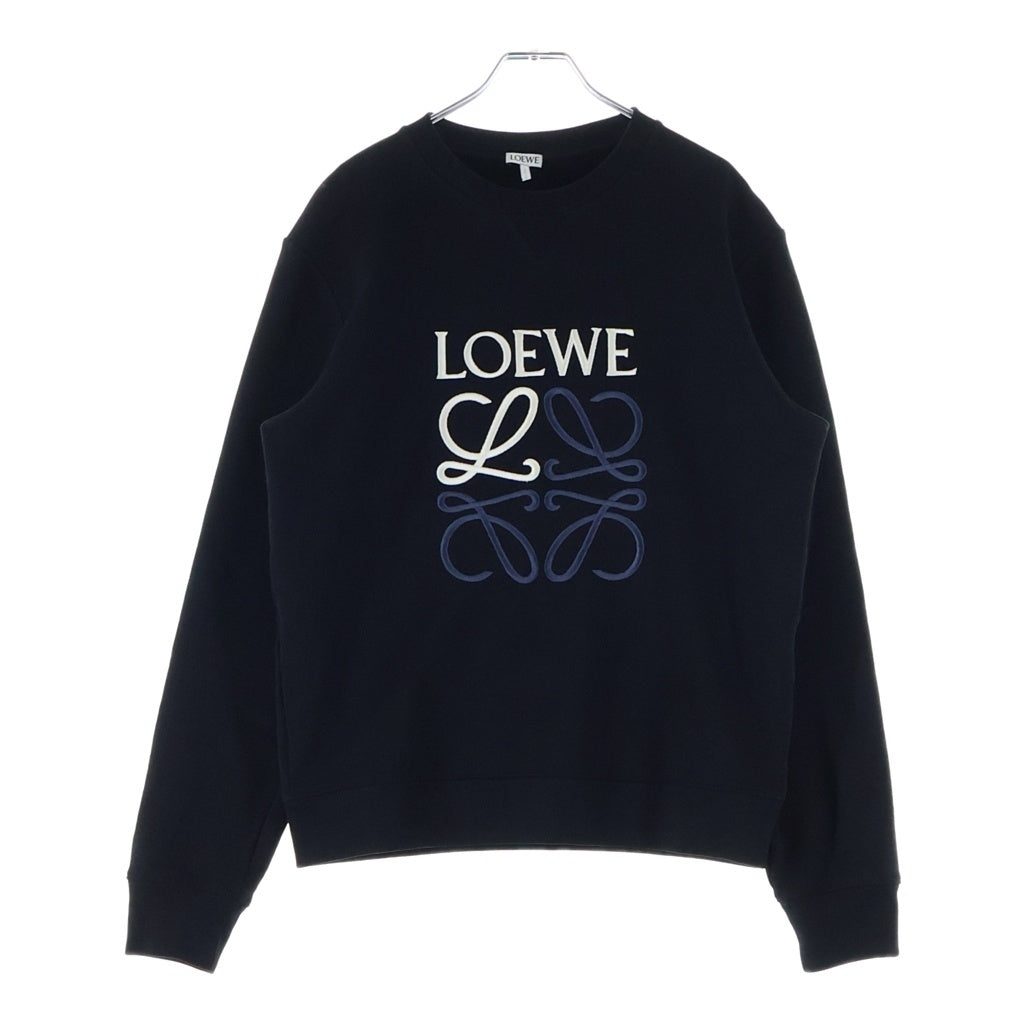 LOEWE(ロエベ) アナグラム刺繍 クルーネックスウェットトレーナー ブラック H526Y24J07