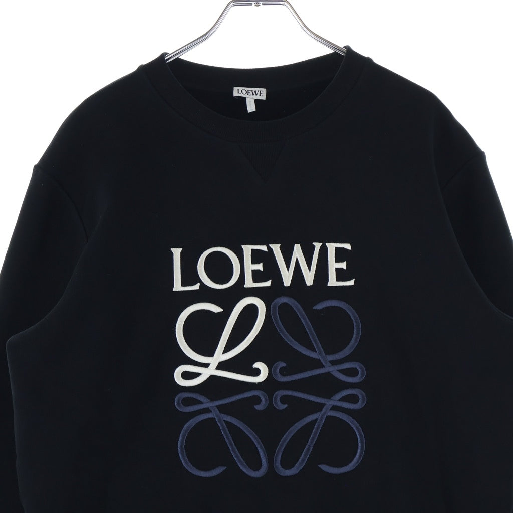 LOEWE(ロエベ) アナグラム刺繍 クルーネックスウェットトレーナー ブラック H526Y24J07