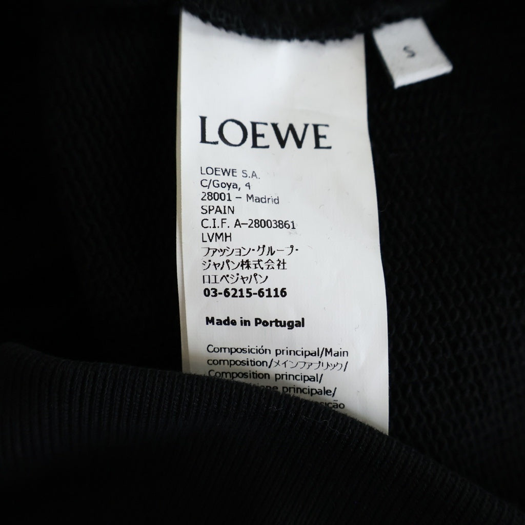 LOEWE(ロエベ) アナグラム刺繍 クルーネックスウェットトレーナー ブラック H526Y24J07