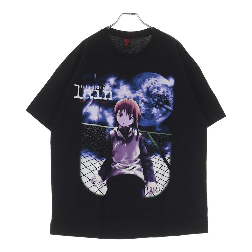 GEEKSRULE(ギークスルール) x serial experiments lain 12 Silkscreen Printing Tee シルクスクリーン プリント クルーネック半袖Tシャツ ブラック ‐