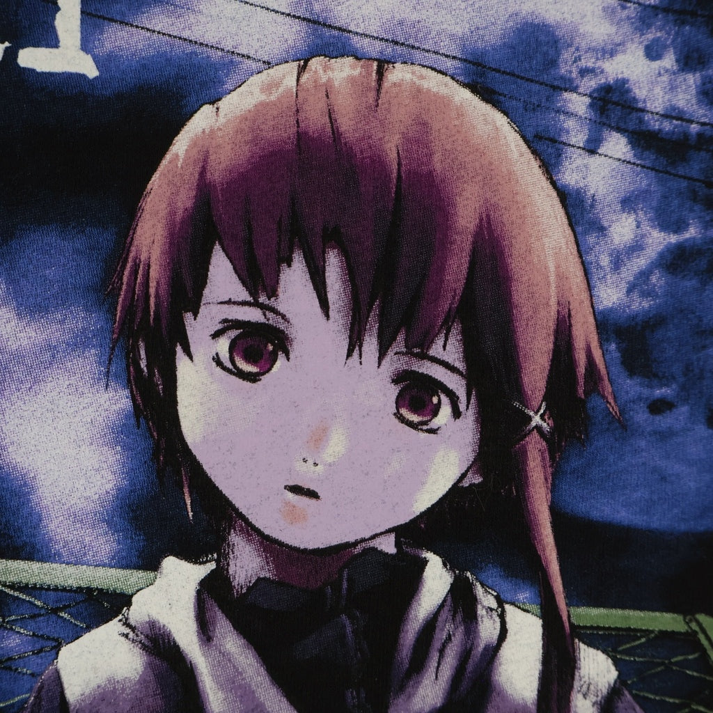 GEEKSRULE(ギークスルール) x serial experiments lain 12 Silkscreen Printing Tee シルクスクリーン プリント クルーネック半袖Tシャツ ブラック ‐