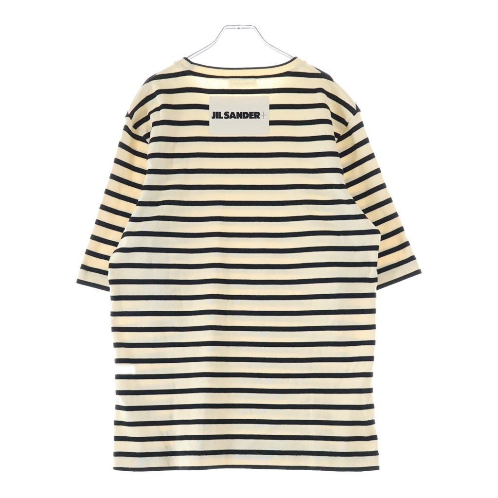 JIL SANDER(ジルサンダー) ボーダー柄 クルーネック半袖Tシャツカットソー アイボリー J47GC0109