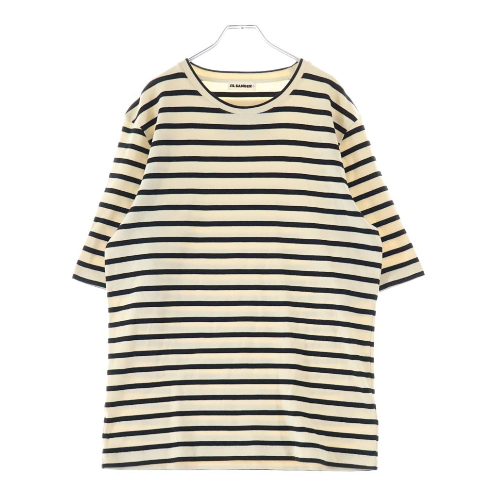JIL SANDER(ジルサンダー) ボーダー柄 クルーネック半袖Tシャツカットソー アイボリー J47GC0109