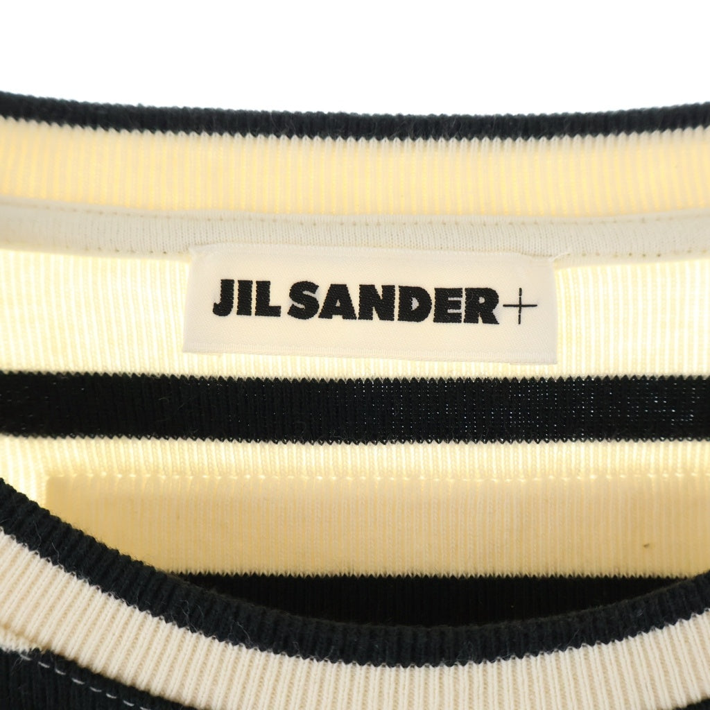 JIL SANDER(ジルサンダー) ボーダー柄 クルーネック半袖Tシャツカットソー アイボリー J47GC0109