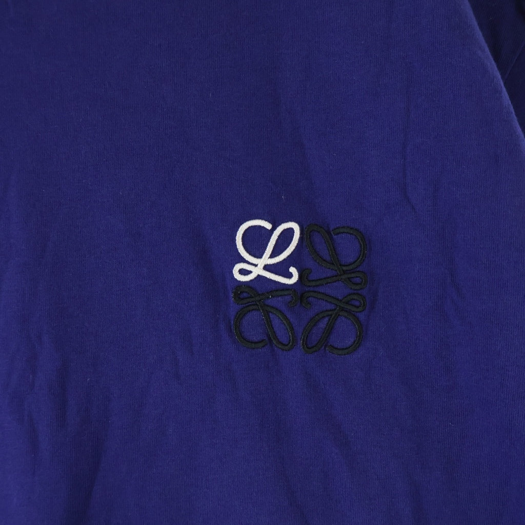 LOEWE(ロエベ) アナグラム刺繍 クルーネック半袖Tシャツカットソー パープル H526Y22X75