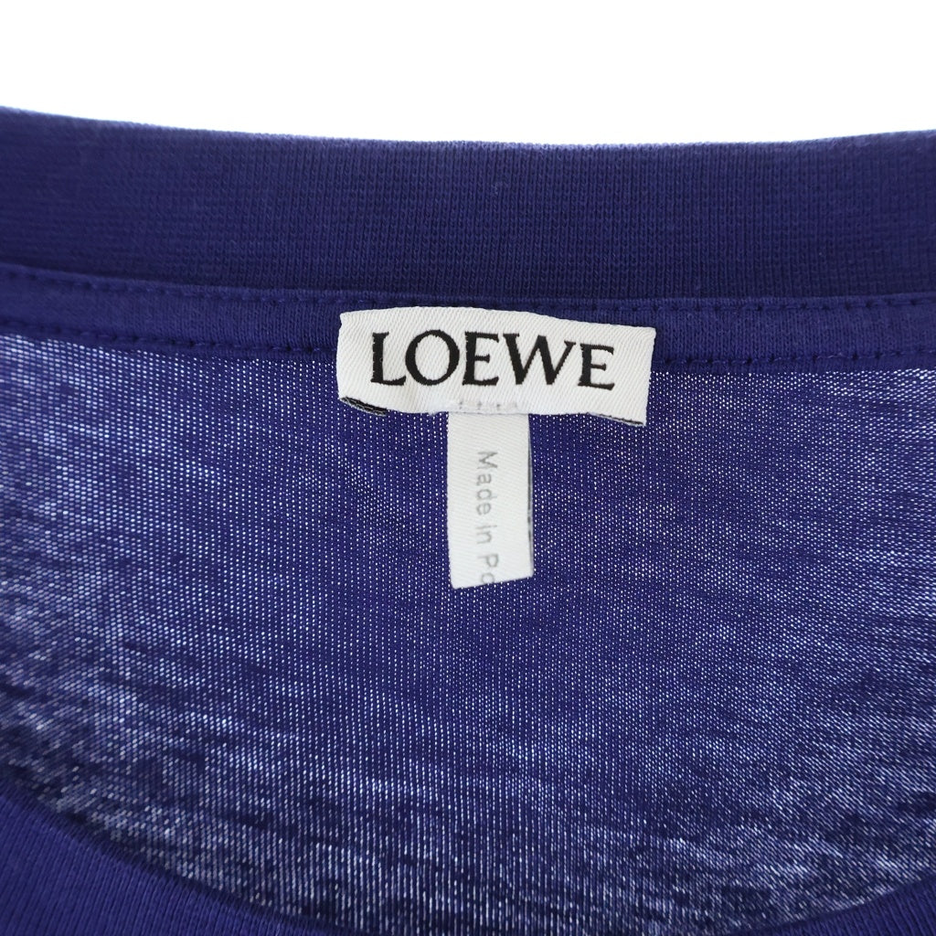 LOEWE(ロエベ) アナグラム刺繍 クルーネック半袖Tシャツカットソー パープル H526Y22X75