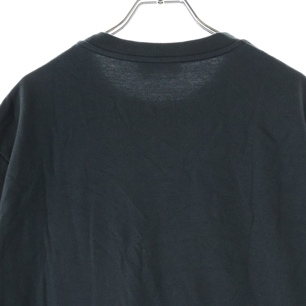 HERMES(エルメス) カシミヤ混 レザーポケット クルーネック半袖Tシャツカットソー グレー