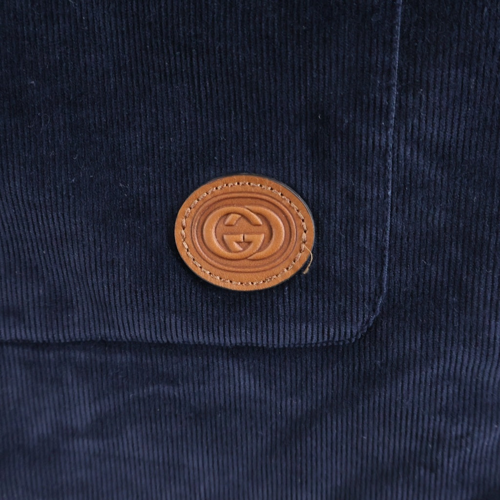 GUCCI(グッチ) ストレッチ コーデュロイ パディングジャケットシャツ ネイビー 625505 Z8ALL