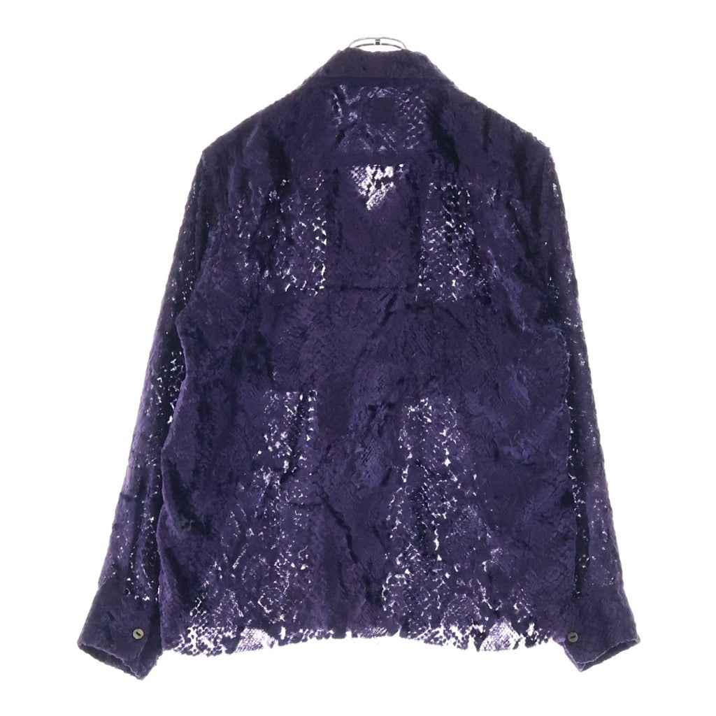 Needles(ニードルス) C.O.B One-Up Shirt Burnout velvet ワンアップ シャツ バーンアウト ベルベット 長袖シャツ パープル JO153