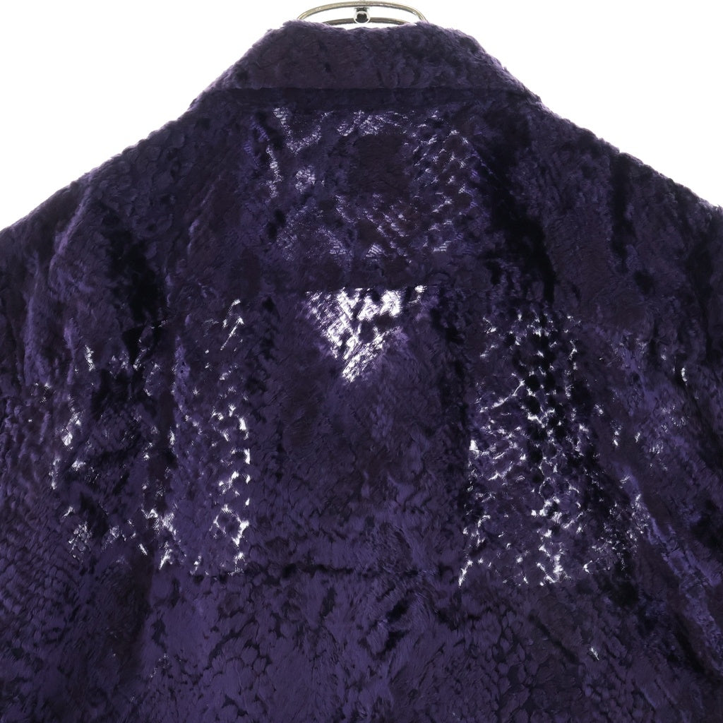 Needles(ニードルス) C.O.B One-Up Shirt Burnout velvet ワンアップ シャツ バーンアウト ベルベット 長袖シャツ パープル JO153