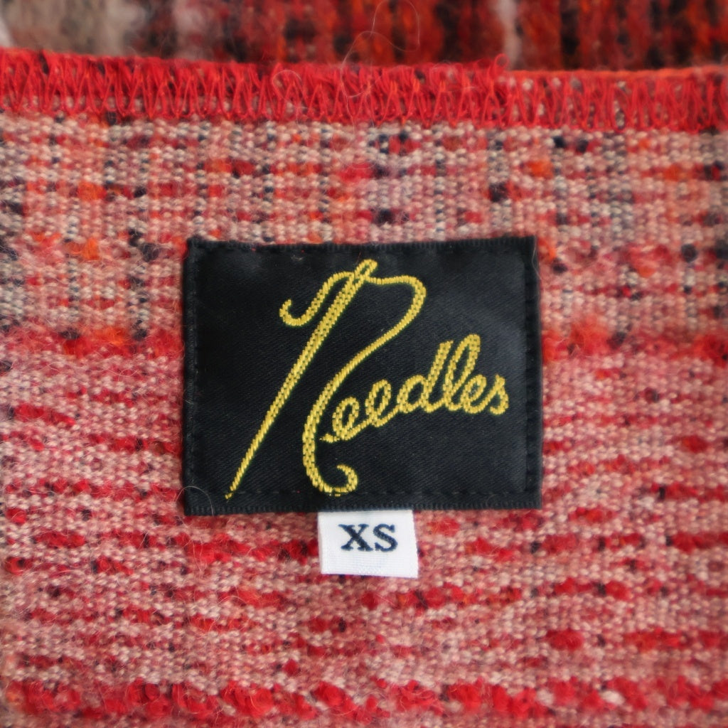 Needles(ニードルス) Fringe Cardigan Wool Plaid フリンジカーディガン RW265 レッド