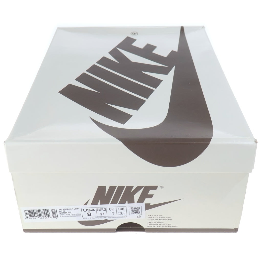 NIKE(ナイキ) ×TRAVIS SCOTT AIR JORDAN 1 LOW OG SP VELVET BROWN トラヴィススコット エアジョーダン1 ベルベットブラウン ローカットスニーカー US8/26.0cm DM7866-202