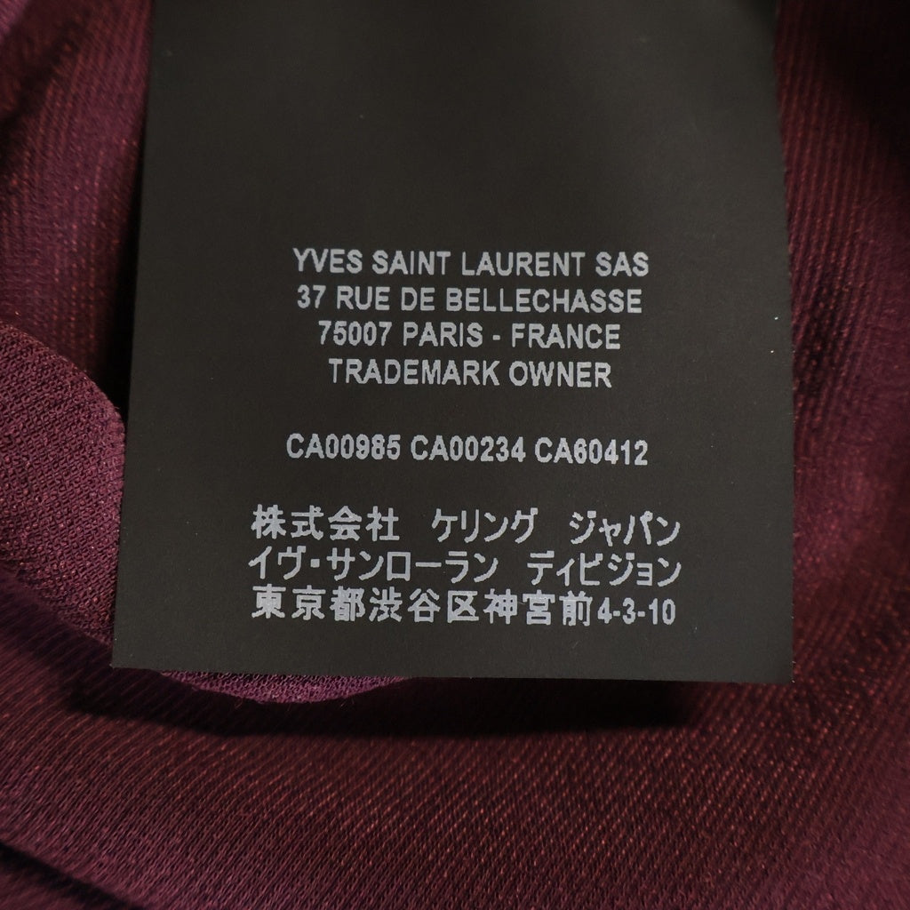 SAINT LAURENT PARIS(サンローランパリ) 20SS ベロア ベルベット ウエスタン ブリーチ 長袖シャツ ワインレッド 605582 Y555V