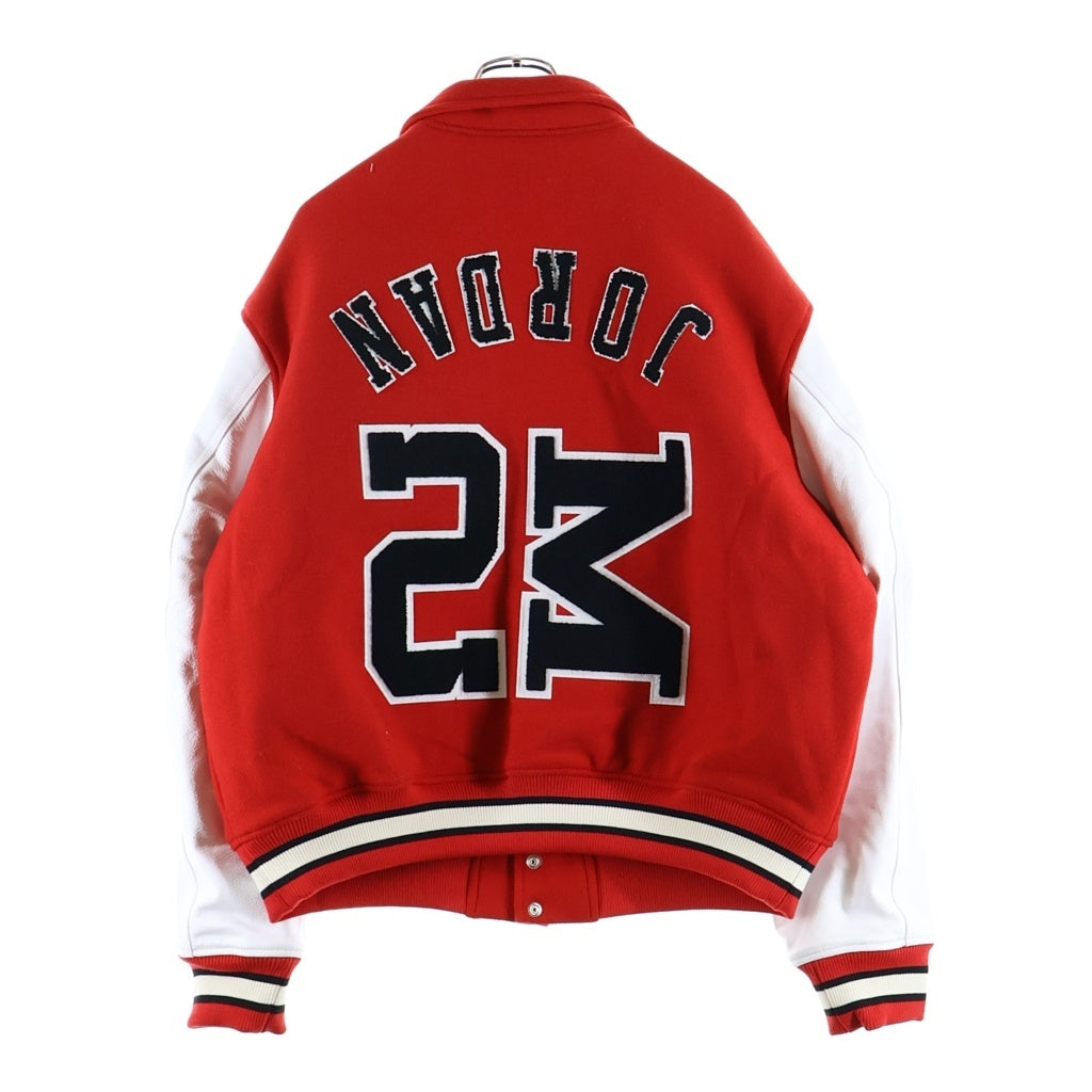 SAINT MICHAEL(セントマイケル) ×JORDAN Varsity Jacket バーシティ ジャケット レッド/ホワイト SM0-MK8-0000-J08