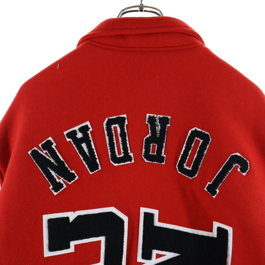 SAINT MICHAEL(セントマイケル) ×JORDAN Varsity Jacket バーシティ ジャケット レッド/ホワイト SM0-MK8-0000-J08