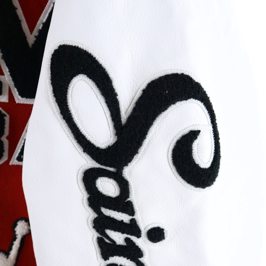 SAINT MICHAEL(セントマイケル) ×JORDAN Varsity Jacket バーシティ ジャケット レッド/ホワイト SM0-MK8-0000-J08