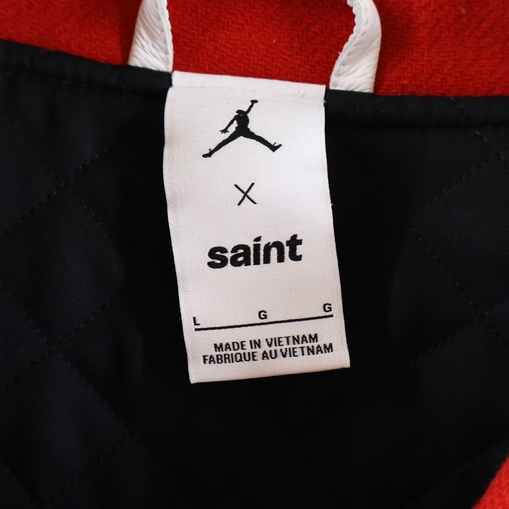 SAINT MICHAEL(セントマイケル) ×JORDAN Varsity Jacket バーシティ ジャケット レッド/ホワイト SM0-MK8-0000-J08