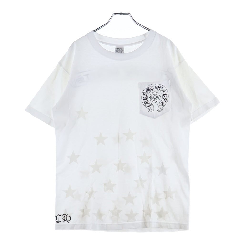 CHROME HEARTS(クロムハーツ) OLD バックスクロールラベル スタープリント 半袖Tシャツカットソー ホワイト