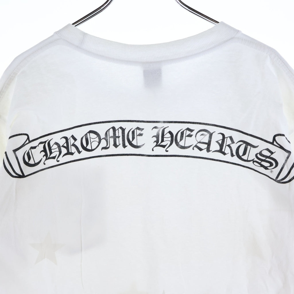 CHROME HEARTS(クロムハーツ) OLD バックスクロールラベル スタープリント 半袖Tシャツカットソー ホワイト