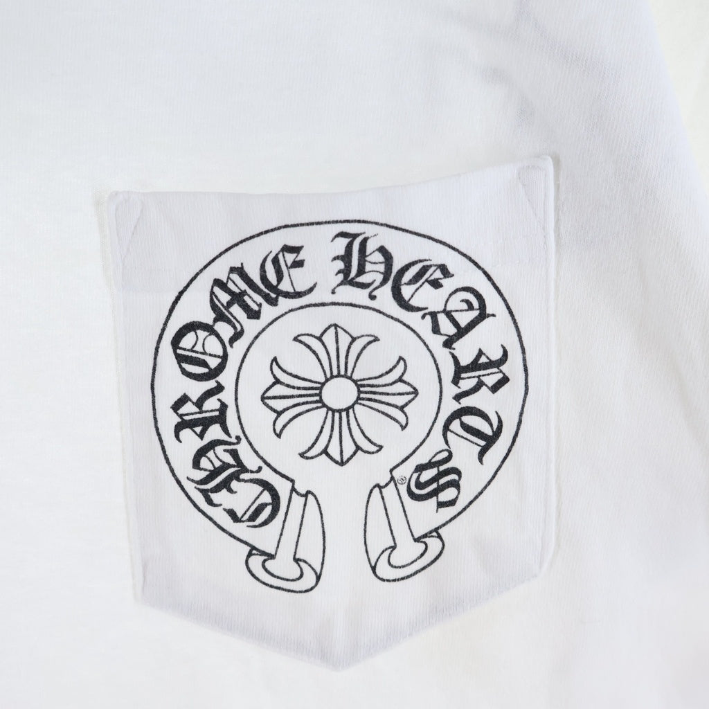 CHROME HEARTS(クロムハーツ) OLD バックスクロールラベル スタープリント 半袖Tシャツカットソー ホワイト
