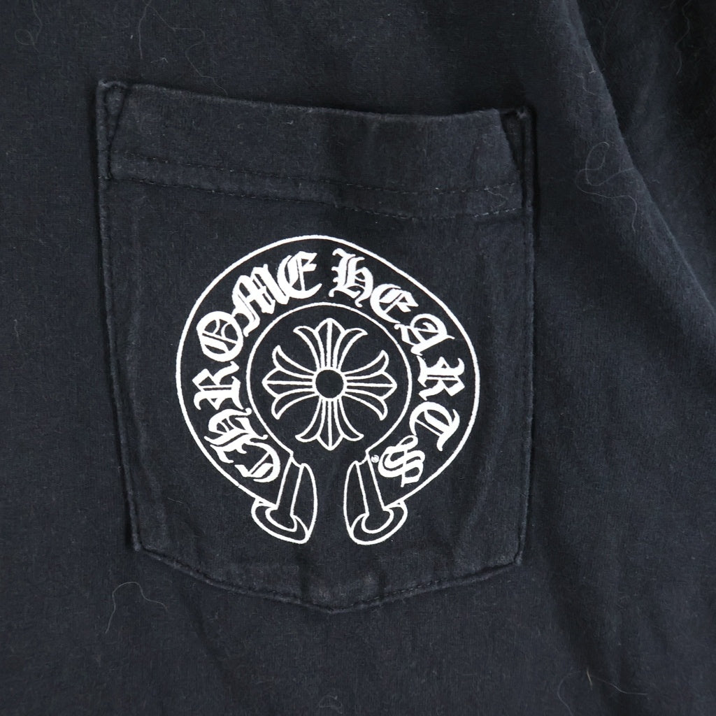 CHROME HEARTS(クロムハーツ) HORSESHOE S/S TEE ホースシュープリント ポケット半袖Tシャツ カットソー ブラック