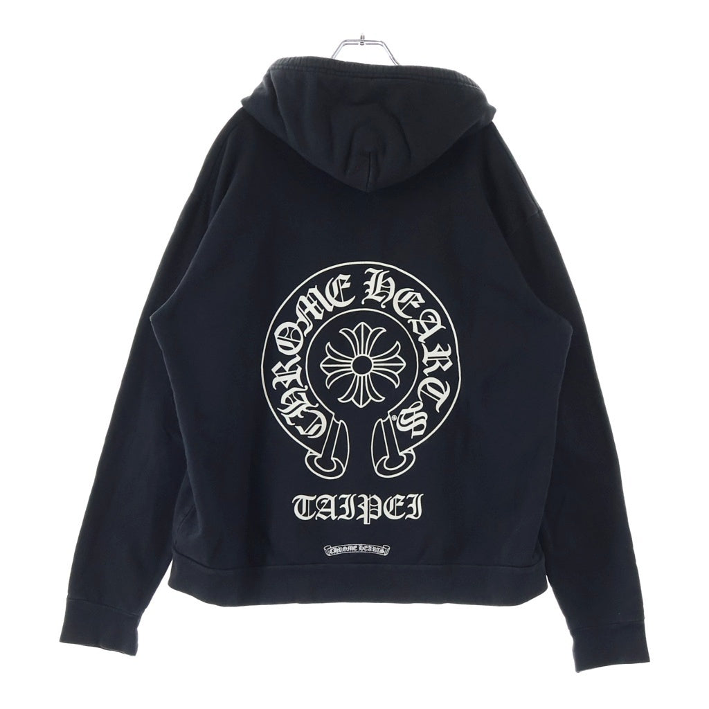 CHROME HEARTS(クロムハーツ) SWTSHRT HD ZIP TAIPEI LTD 台北限定バックホースシュープリント ジップアップパーカー ブラック
