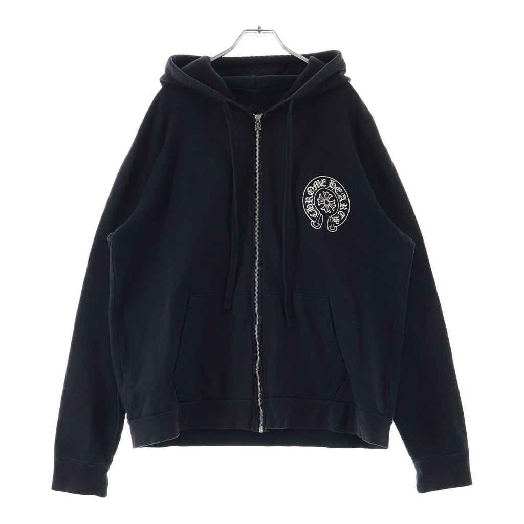 CHROME HEARTS(クロムハーツ) SWTSHRT HD ZIP TAIPEI LTD 台北限定バックホースシュープリント ジップアップパーカー ブラック