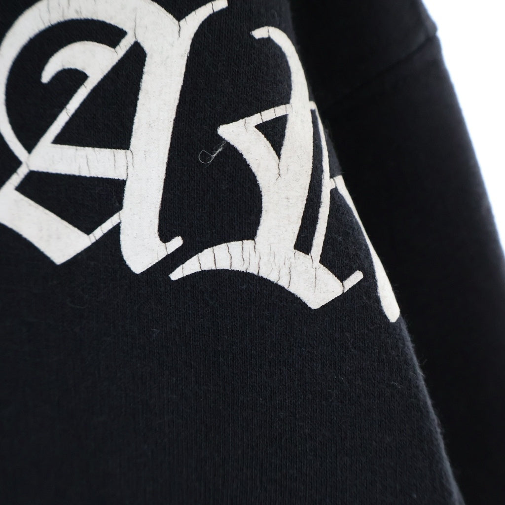 CHROME HEARTS(クロムハーツ) OLD SWTSHRT HD ZIP 胸ロゴプリント バックアーチロゴプリント 裏地サーマル ジップアップパーカー ブラック