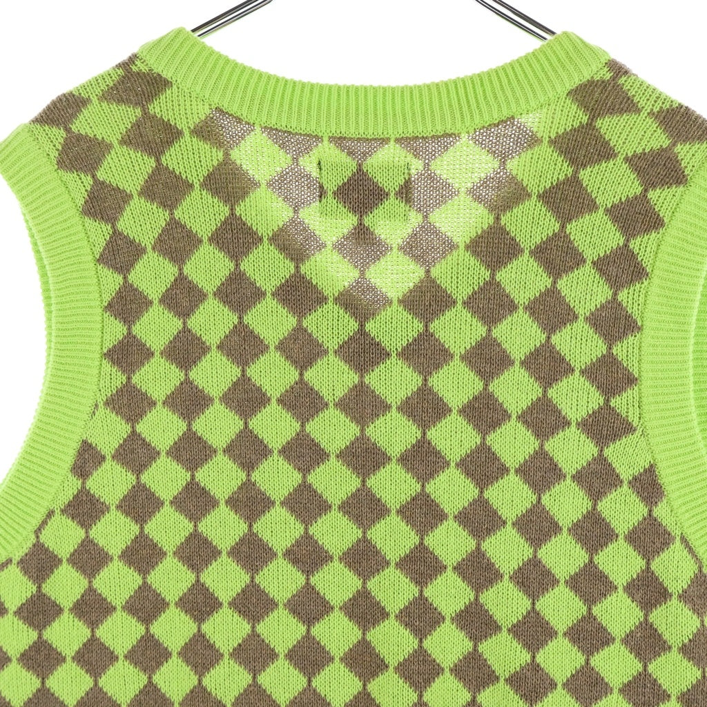 STUSSY(ステューシー) Checker Knit Vest チェッカー ニットベスト グリーン