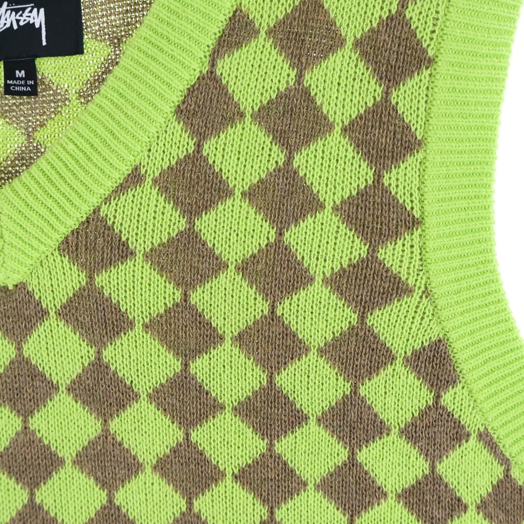 STUSSY(ステューシー) Checker Knit Vest チェッカー ニットベスト グリーン