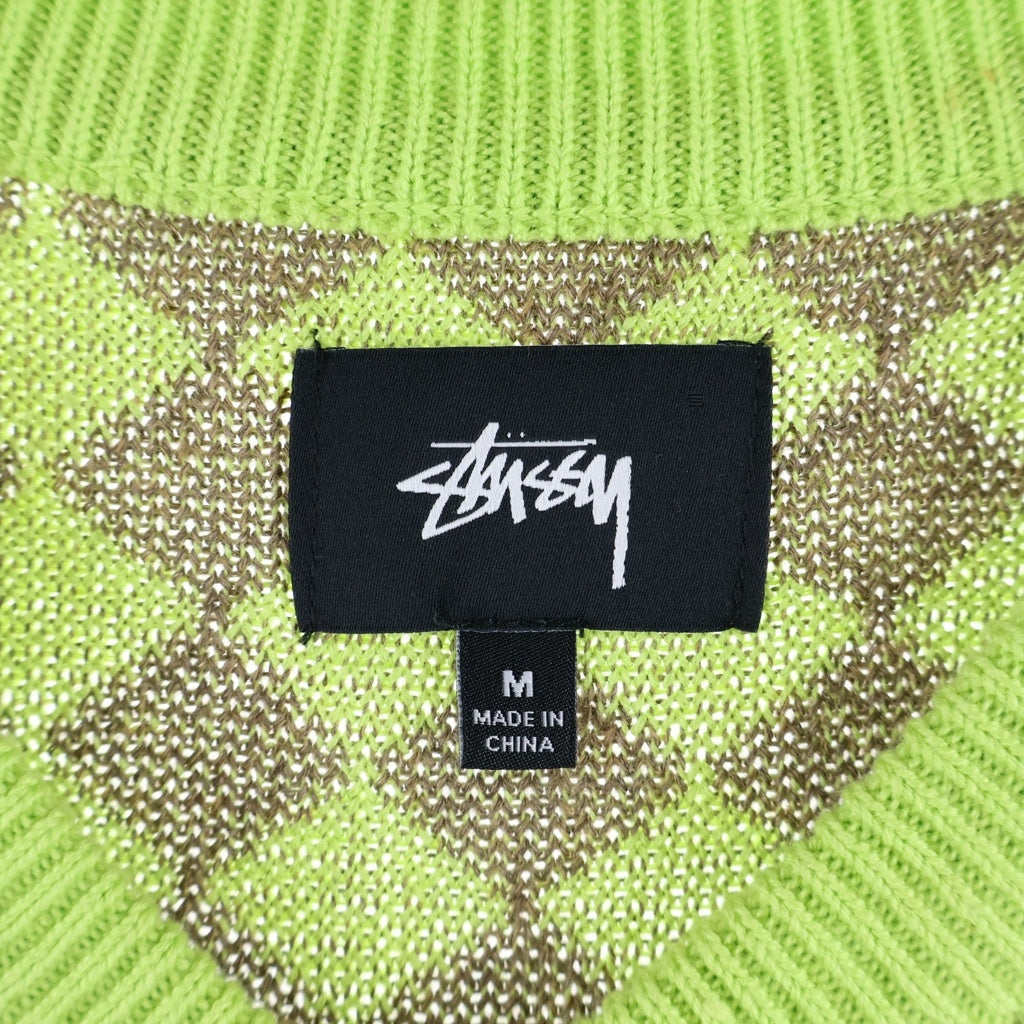 STUSSY(ステューシー) Checker Knit Vest チェッカー ニットベスト グリーン
