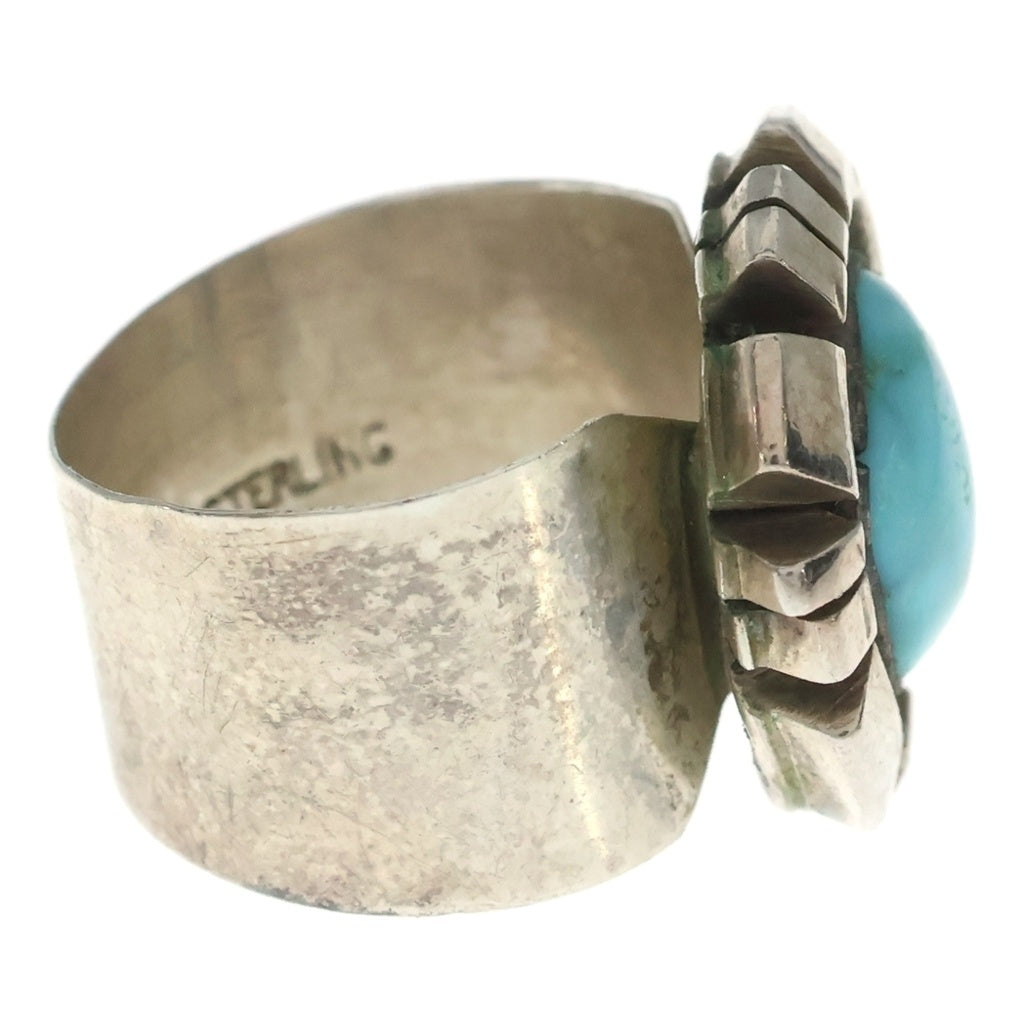VINTAGE(ヴィンテージ) NAVAJO STERLING刻印 PP刻印 ターコイズ リング シルバー レディース