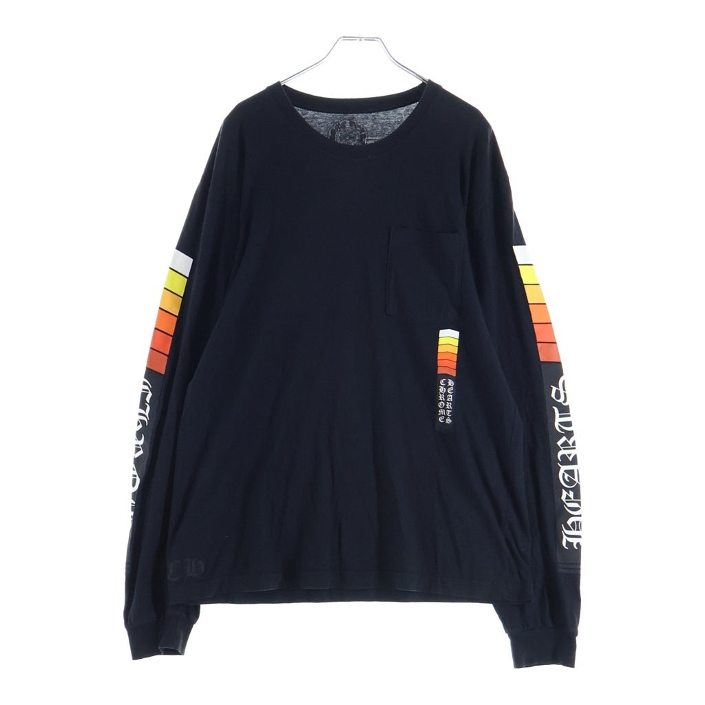 CHROME HEARTS(クロムハーツ) Neon Bar Logo L/S Tee ネオンバーロゴ グラデーションプリント 長袖Tシャツ カットソー ブラック