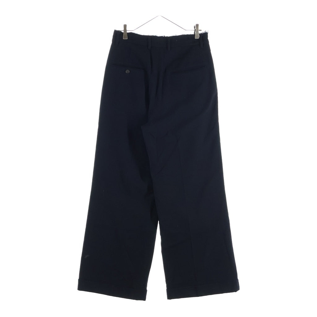 BED J.W. FORD(ベッドフォード) TWO TUCK PANT シルクコットン ネップ スラックス ブラック