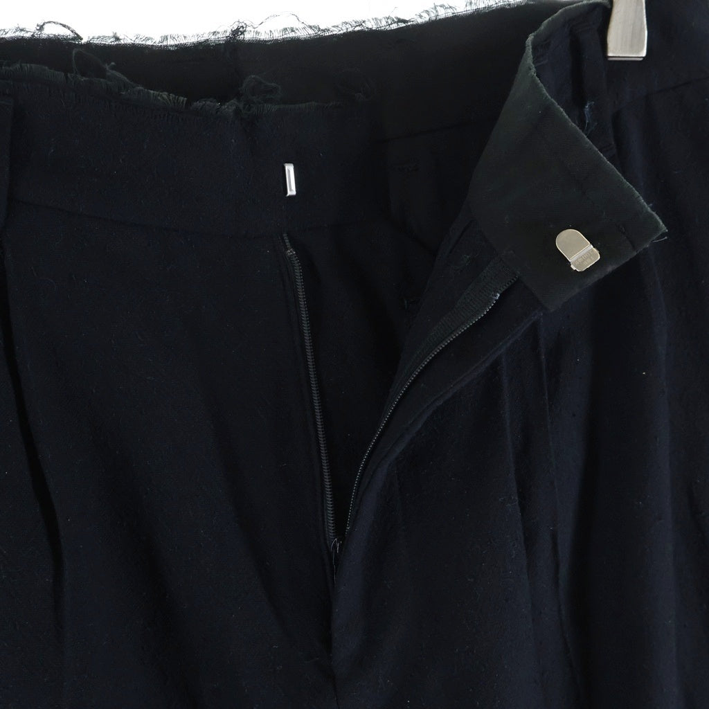 BED J.W. FORD(ベッドフォード) TWO TUCK PANT シルクコットン ネップ スラックス ブラック